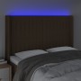 Testiera a LED MarroneScuro147x16x118/128cm inTessuto