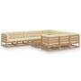 Set Divani Giardino 11pz Cuscini Marrone Miele in Pino Massello