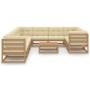 Set Divani Giardino 11pz Cuscini Marrone Miele in Pino Massello