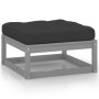 Set Divani da Giardino 11 pz Grigio Cuscini Massello di Pino