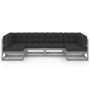 Set Divani da Giardino 6 pz Grigio Cuscini Massello di Pino