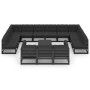 Set Divani da Giardino 14 pz con Cuscini Massello di Pino Nero