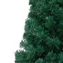 Albero di Natale a Metà Preilluminato con Palline Verde 150 cm