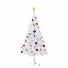 Albero di Natale Preilluminato con Palline 120 cm 230 Rami