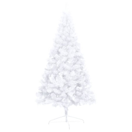 Set Albero Natale Artificiale a Metà LED Palline Bianco 240cm