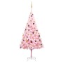 Albero di Natale Preilluminato con Palline Rosa 240 cm PVC