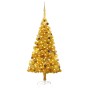 Albero di Natale Preilluminato con Palline Oro 210 cm PET