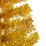 Albero di Natale Preilluminato con Palline Oro 210 cm PET