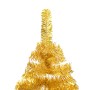 Albero di Natale Preilluminato con Palline Oro 210 cm PET