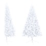 Set Albero Natale Artificiale a Metà LED Palline Bianco 180cm