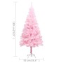 Albero di Natale Preilluminato con Palline Rosa 180 cm PVC