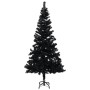 Albero di Natale Preilluminato con Palline Nero 150 cm PVC