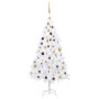 Albero di Natale Preilluminato con Palline Bianco 180 cm PVC