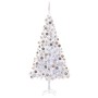 Albero di Natale Preilluminato Palline Bianco 210 cm 910 Rami