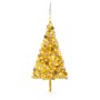 Albero di Natale Preilluminato con Palline Oro 180 cm PET