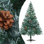 Albero di Natale Satinato Preiluminato Palline e Pigne 150 cm