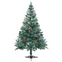 Albero di Natale Satinato Preiluminato Palline e Pigne 150 cm