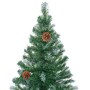 Albero di Natale Satinato Preiluminato Palline e Pigne 150 cm