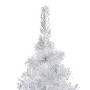 Albero di Natale Preilluminato con Palline Argento 210 cm PET