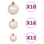 Albero di Natale Preilluminato con Palline Verde 240 cm PVC