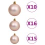 Albero di Natale Preilluminato con Palline Verde 240 cm PVC