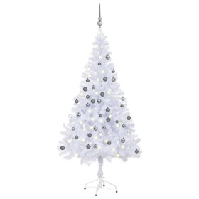 Albero di Natale Preilluminato con Palline 120 cm 230 Rami