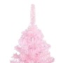 Albero di Natale Preilluminato con Palline Rosa 210 cm PVC