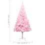 Albero di Natale Preilluminato con Palline Rosa 210 cm PVC