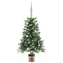 Albero di Natale Preilluminato con Palline Verde 65 cm