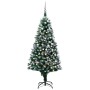 Albero di Natale Preilluminato con Palline e Pigne 150 cm