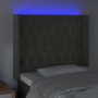 Testiera a LED Grigio Scuro 103x16x118/128cm in Velluto