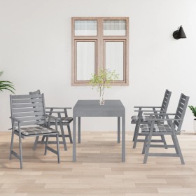 Sedie Pranzo per Esterni con Cuscini 4 pz Legno Massello Acacia