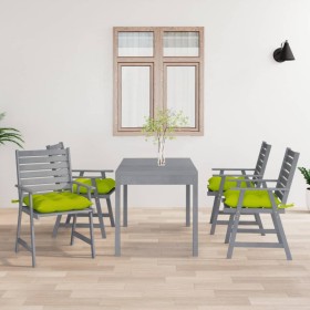 Sedie Pranzo per Esterni con Cuscini 4 pz Legno Massello Acacia