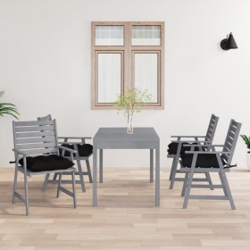 Sedie Pranzo per Esterni con Cuscini 4 pz Legno Massello Acacia