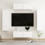 Set Mobili Porta TV 4 pz Bianco in Legno Multistrato