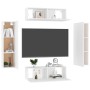 Set Mobili Porta TV 4 pz Bianco in Legno Multistrato