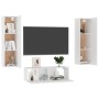 Set Mobili Porta TV 3 pz Bianco in Legno Multistrato