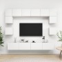 Set Mobili Porta TV 8 pz Bianco in Legno Multistrato