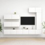 Set di Mobili Porta TV 7 pz Bianco in Legno Multistrato