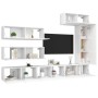 Set di Mobili Porta TV 7 pz Bianco in Legno Multistrato