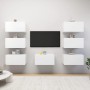 Mobili Porta TV 7 pz Bianchi 30,5x30x60 cm in Legno Multistrato