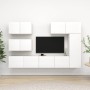 Set di Mobili Porta TV 6 pz Bianco in Legno Multistrato