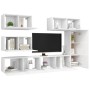 Set di Mobili Porta TV 6 pz Bianco in Legno Multistrato