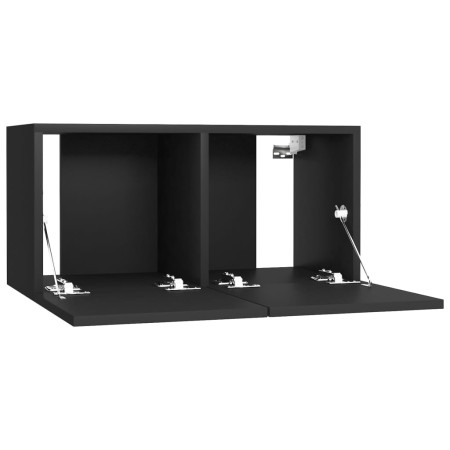 Set di Mobili Porta TV 5 pz Nero in Legno Multistrato