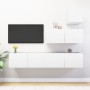 Set Mobili Porta TV 4 pz Bianco in Legno Multistrato