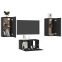 Set di Mobili Porta TV 3 pz Nero in Legno Multistrato