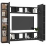 Set di Mobili Porta TV 8 pz Nero in Legno Multistrato