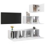 Set Mobili Porta TV 4 pz Bianco in Legno Multistrato