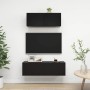 Set di Mobili Porta TV 2 pz Nero in Legno Multistrato