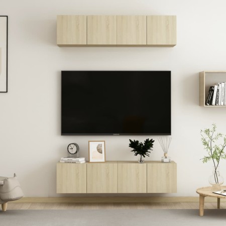 Mobili Porta TV 4 pz Rovere Sonoma 60x30x30cm Legno Multistrato